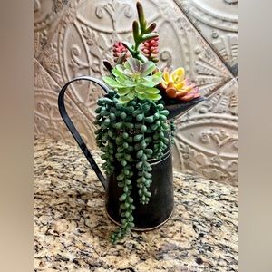 Decor pitcher with succulents